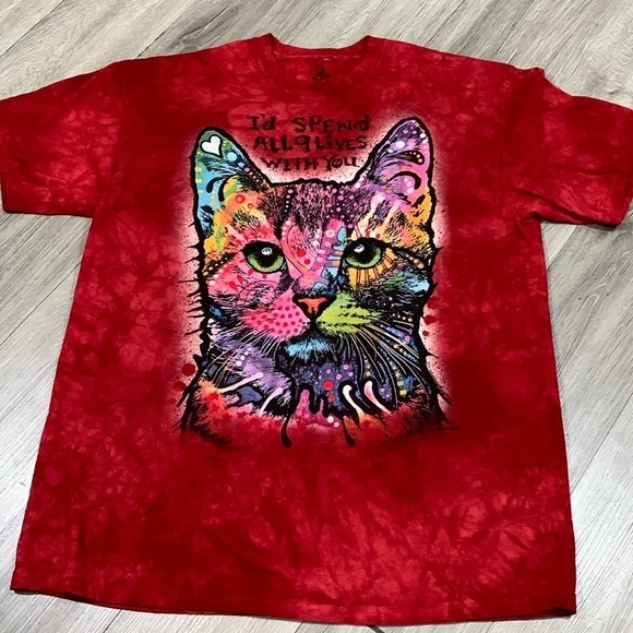 The Mountain Cat T Shirt I’d Spend All Nine Lives with You. Size XL - Picture 1 of 8